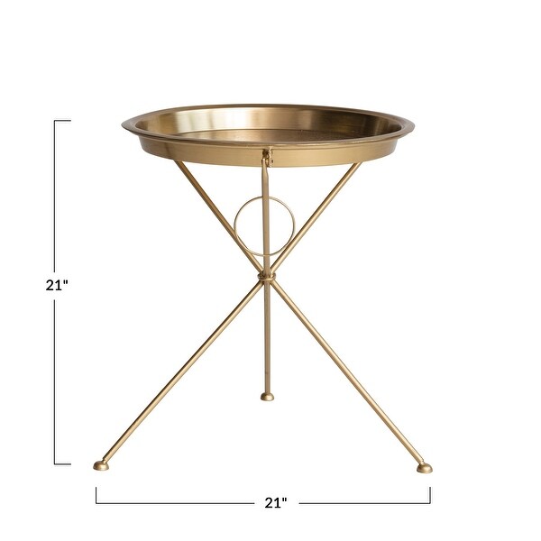 Art Deco Metal Folding Tray Table - 21.0