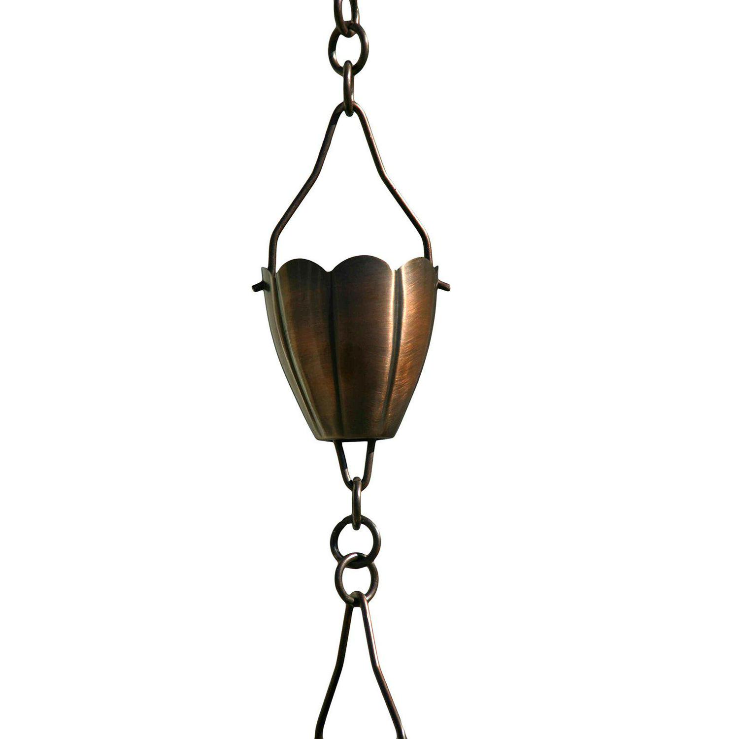 Patina R260 Antique Copper Flower Cup Rain Chain  Crowdfused