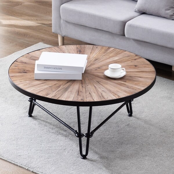 Connexion Decor Milwood Reclaimed Fir and Metal Coffee Table in Natural/Black