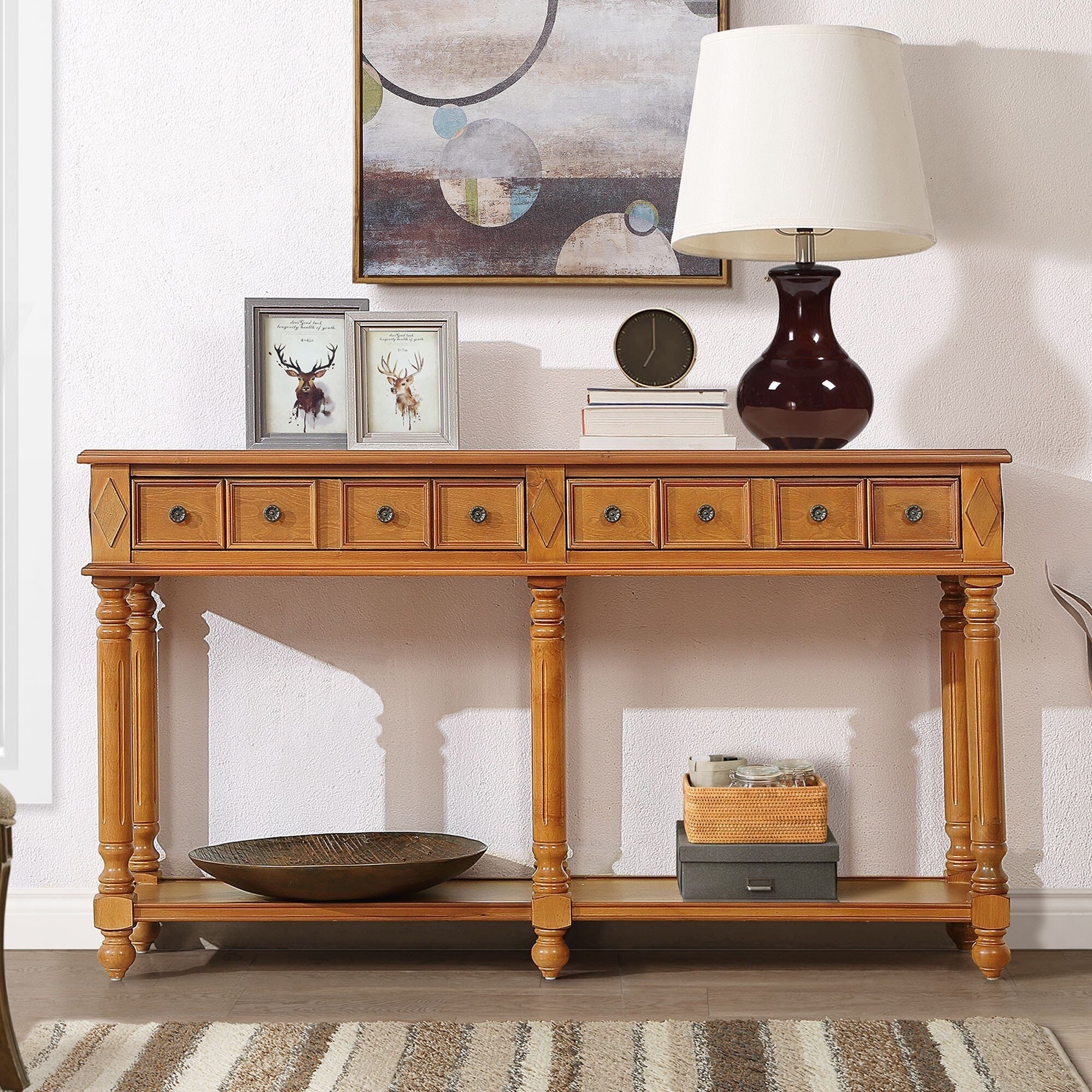 Retro Console Table Entryway Table， 58