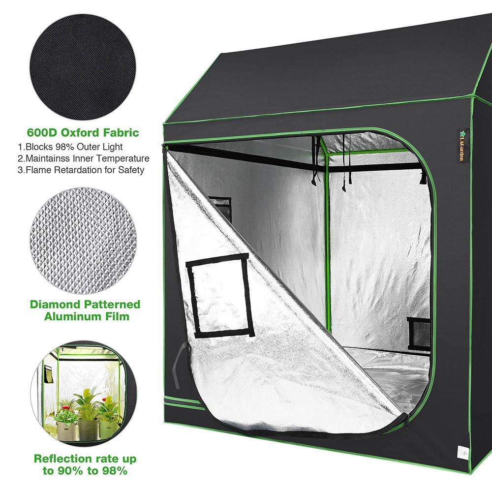 LAGarden 5x5 Grow Tent Roof Cube Hydro Grow Room 60x60x70