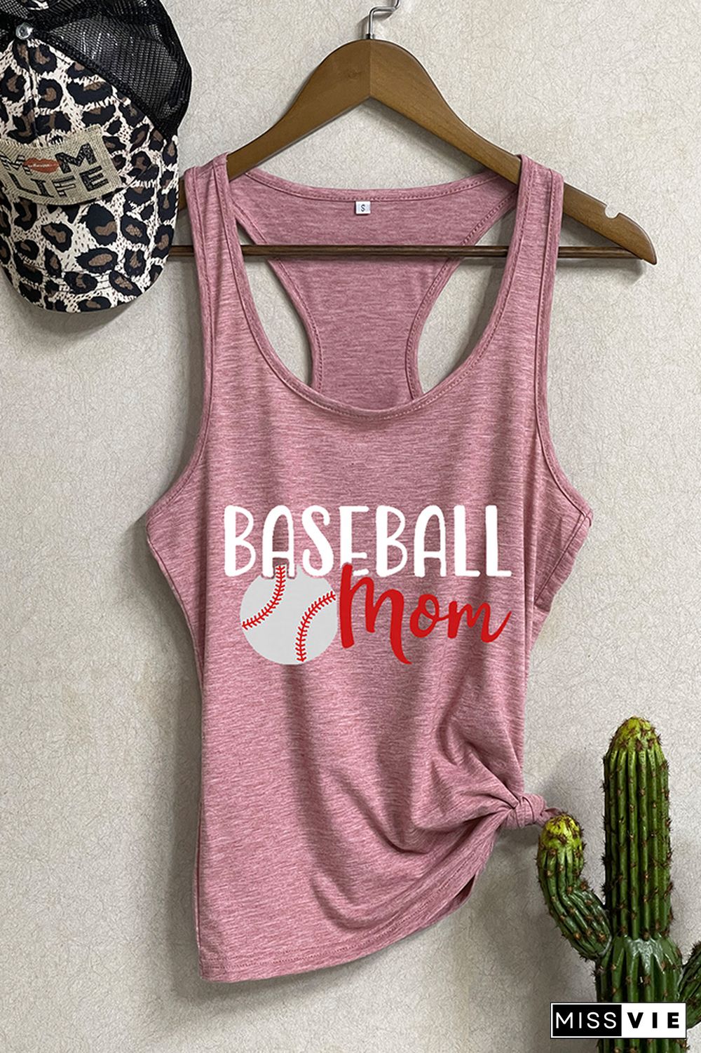 Baseball Mom Printed Sleeveless Tank Top Wholesale