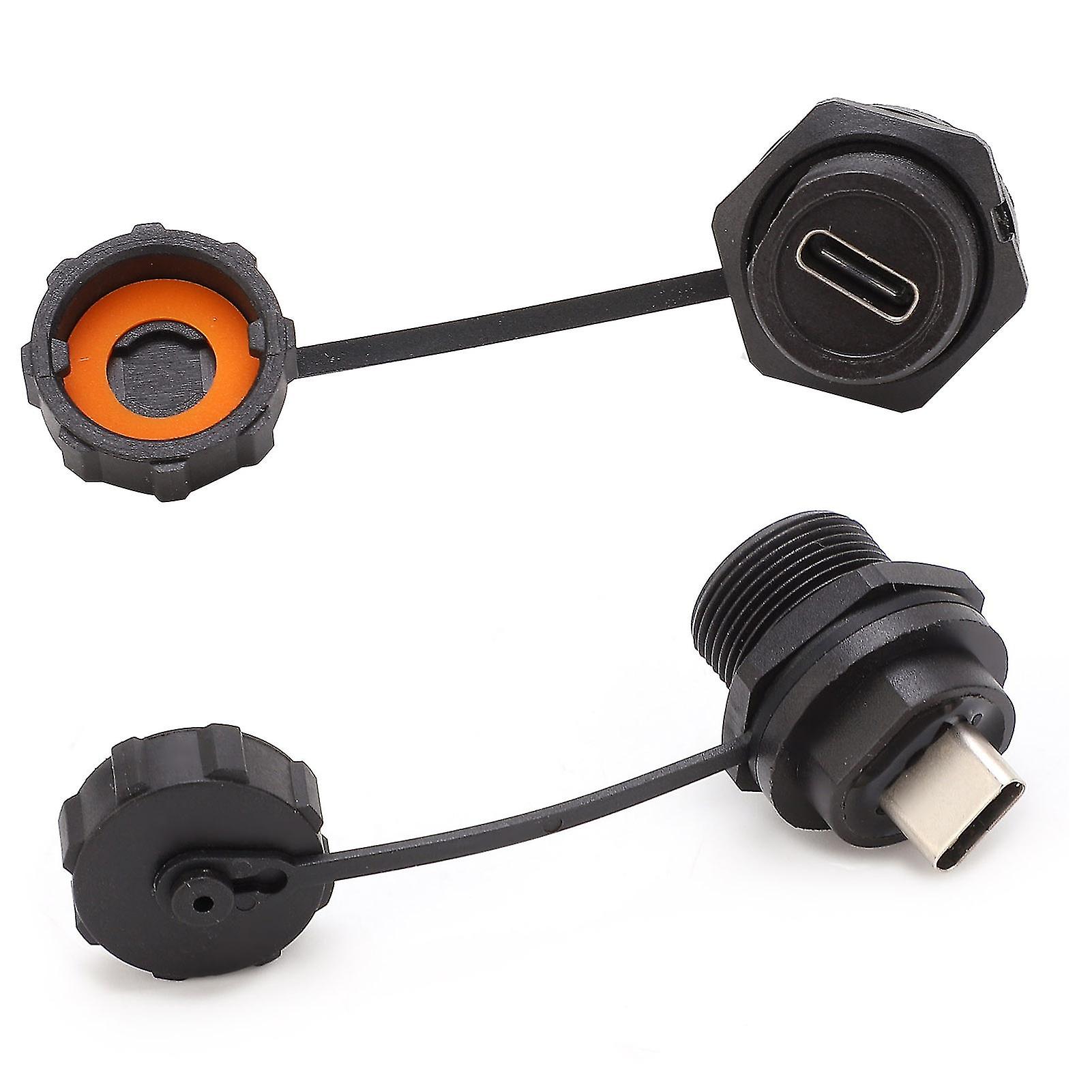 Waterproof USB Connector Threaded Female Panel Mount Socket Industrial Supplies E10TPC‑TF‑F‑F