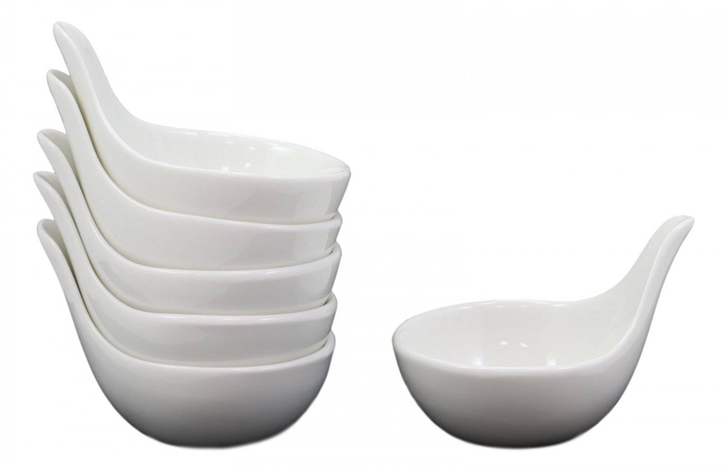 1 White Porcelain Condiments Ketchup Ranch Sauce Dipping Bowl Dish Ramekins Set 6 EBR02