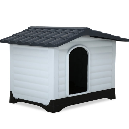 Furinno Peli 26 inch All Weather Small Dog House with Air Vents， White