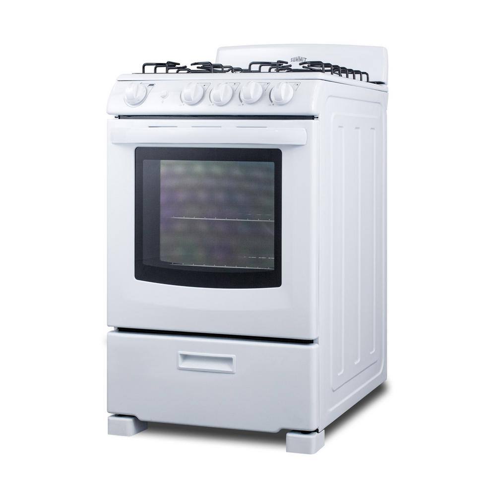 Summit Appliance 24 in. 2.9 cu. ft. Gas Range in White RG244WS