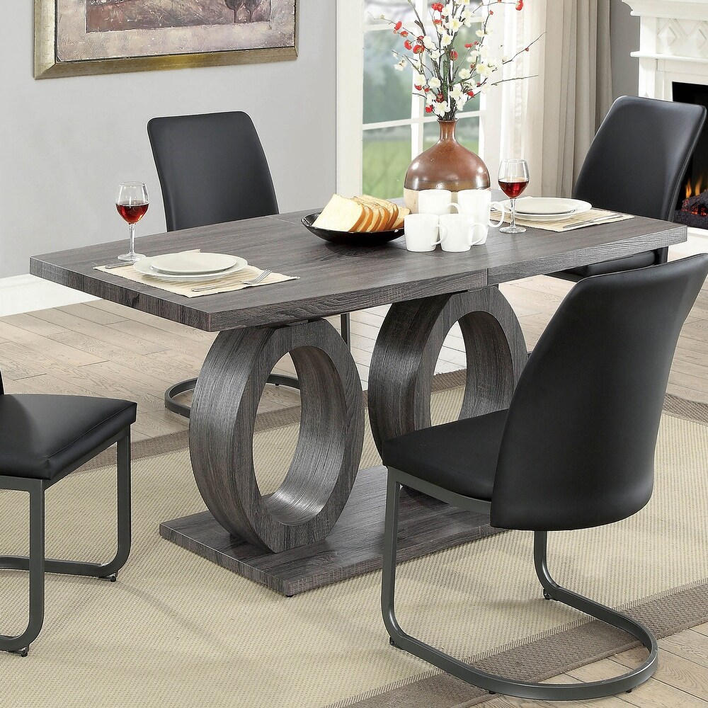 Strick   Bolton Chano Grey Contemporary 75 inch Expandable Dining Table