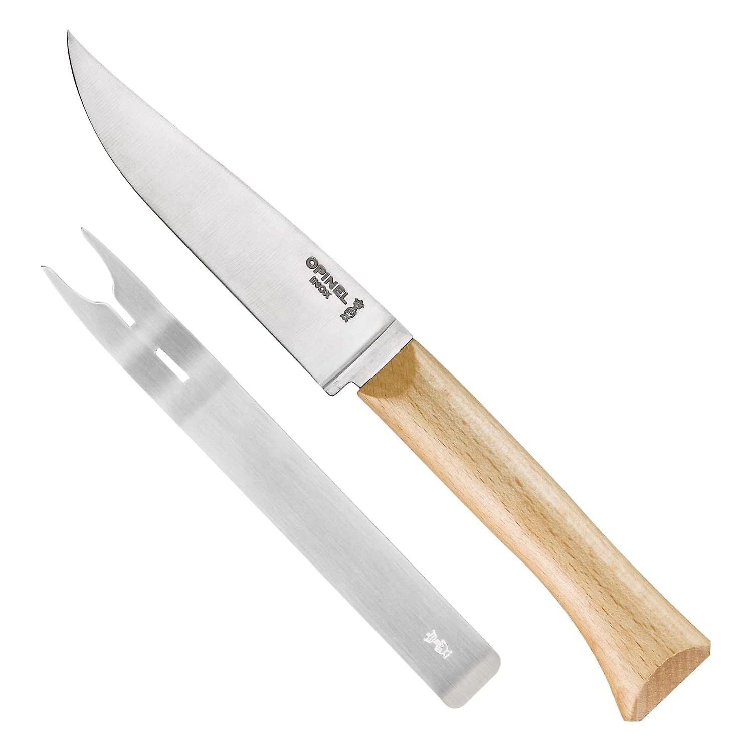 OPINEL Cheese Set - stainless steel cheese knife and fork in gift box