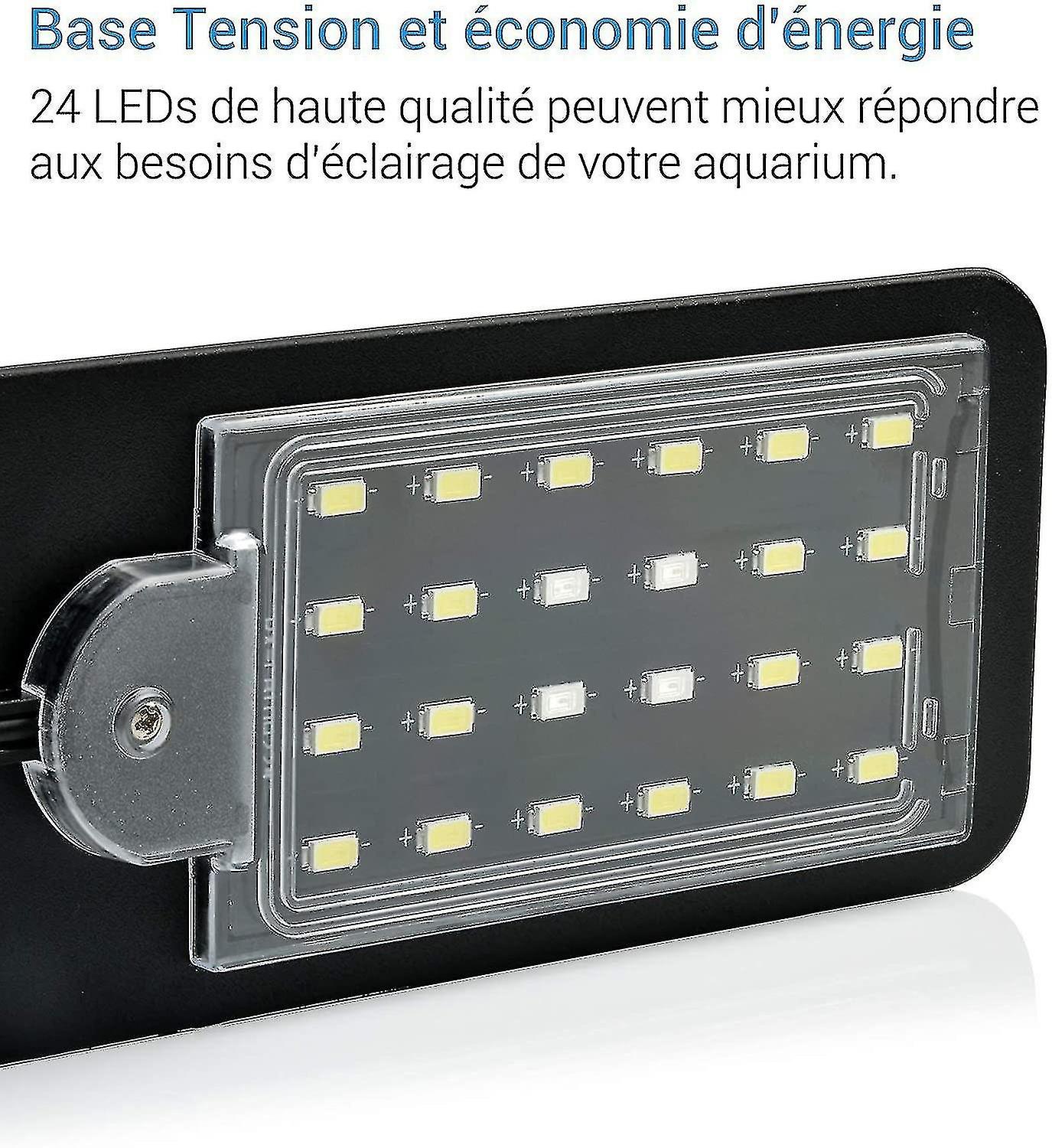 Ultra-small Led Lamp For Small Aquariums， Mini Aquarium Clip Lights， With 24 White Leds， For 30-40cm