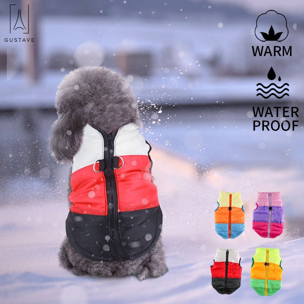 Gustave Pet Cat Dog Vest Coat Winter Warm Windproof Waterproof Cozy Dog Warm Costume Jackets for Small Medium Large Dog 