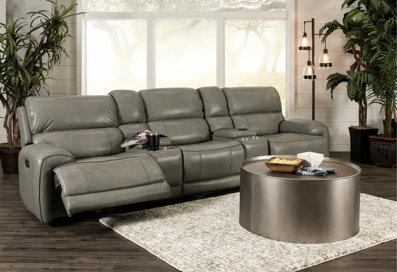 Mickey Gray 5 Piece Power Reclining Theater Sectional