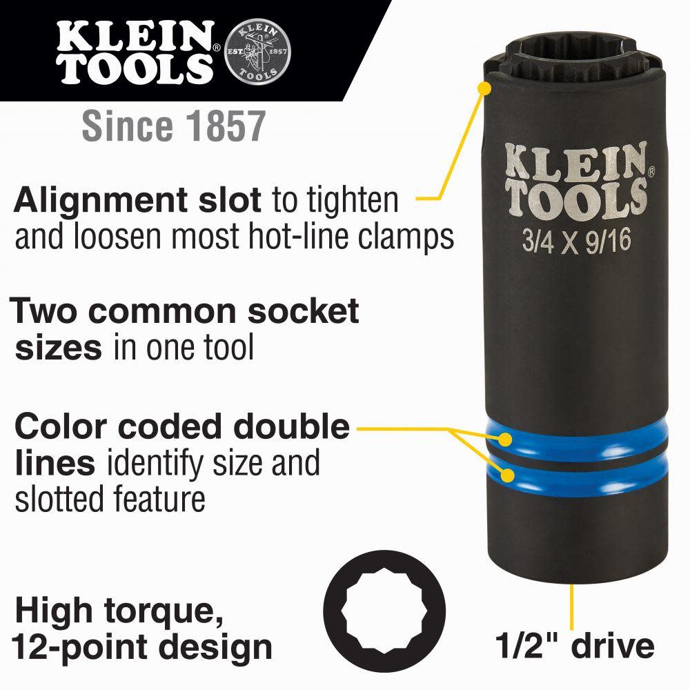 Klein Tools 3-in-1 Slotted Impact Socket