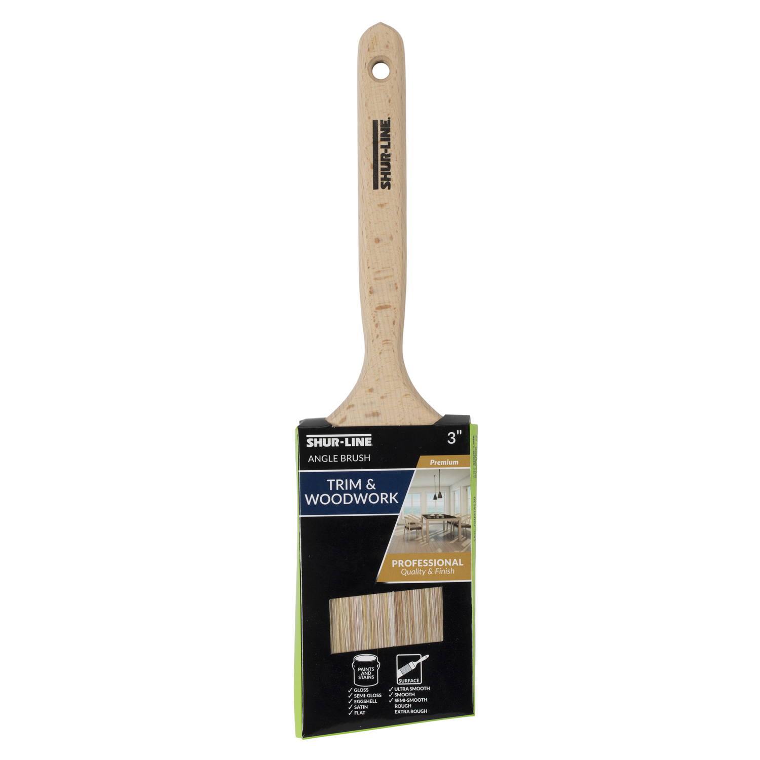 Shur-Line Wood Handle Paint Brush Angle 3 in. All Paints