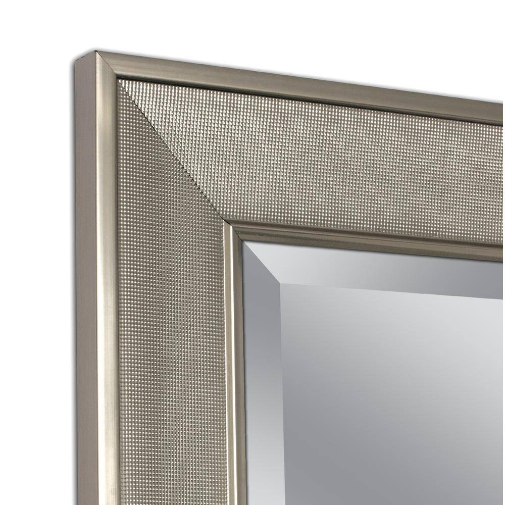 Deco Mirror 29 in. W x 35 in. H Framed Rectangular Bathroom Vanity Mirror in Brush nickel 8013