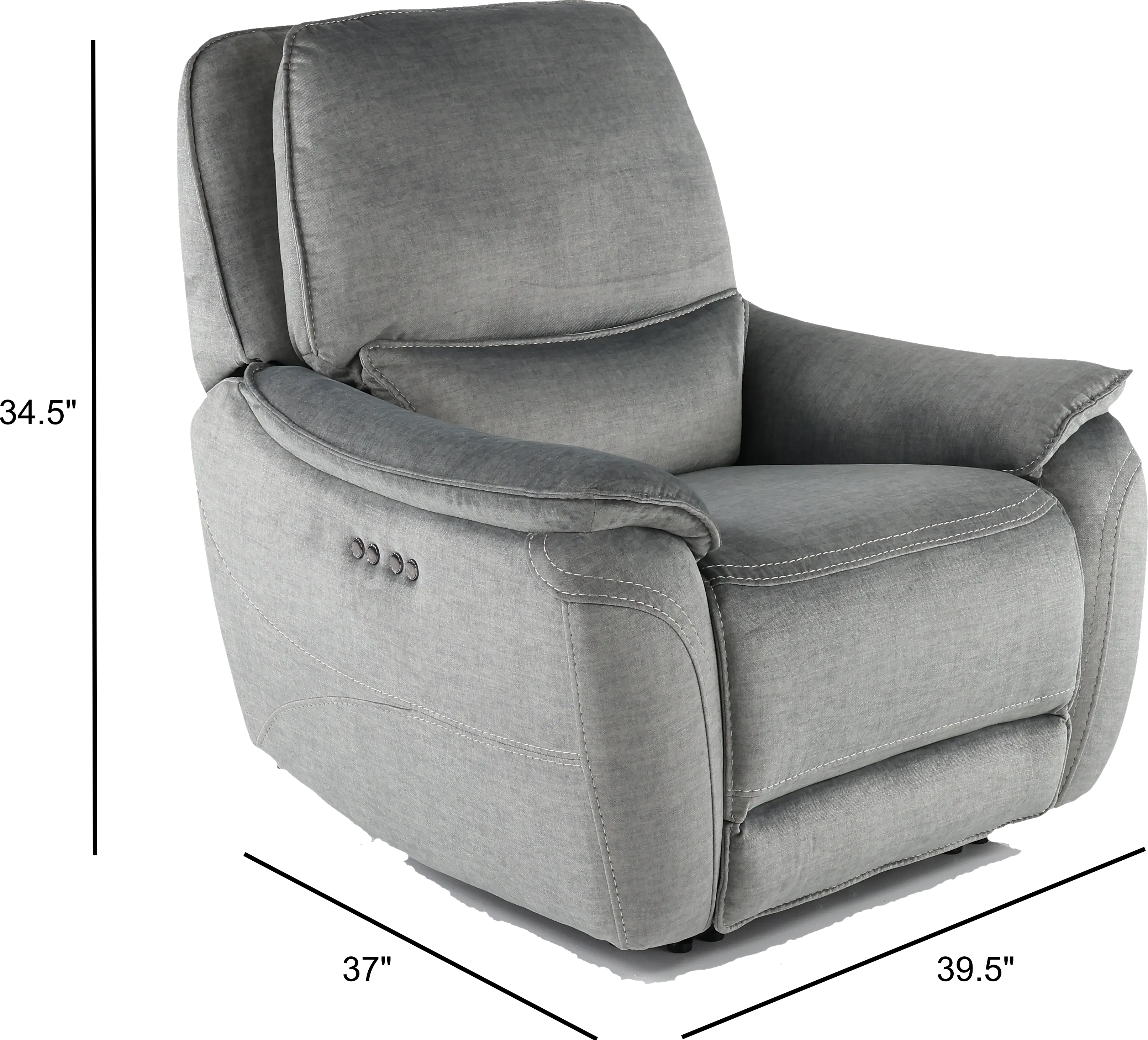 Capri Pewter Gray Power Recliner