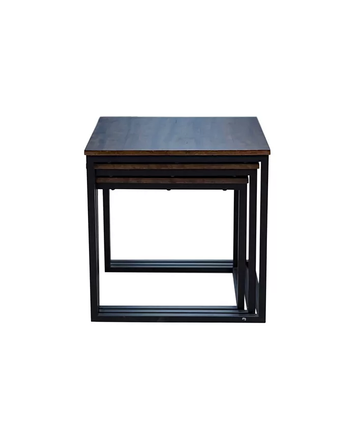 Alaterre Furniture Arcadia Acacia Wood 24 Square Nesting End Tables