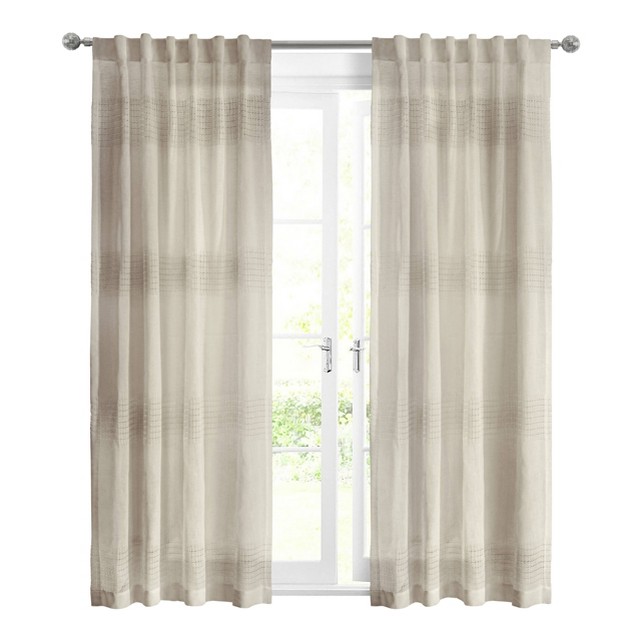 Light Filtering London Curtain Panel Beige Habitat