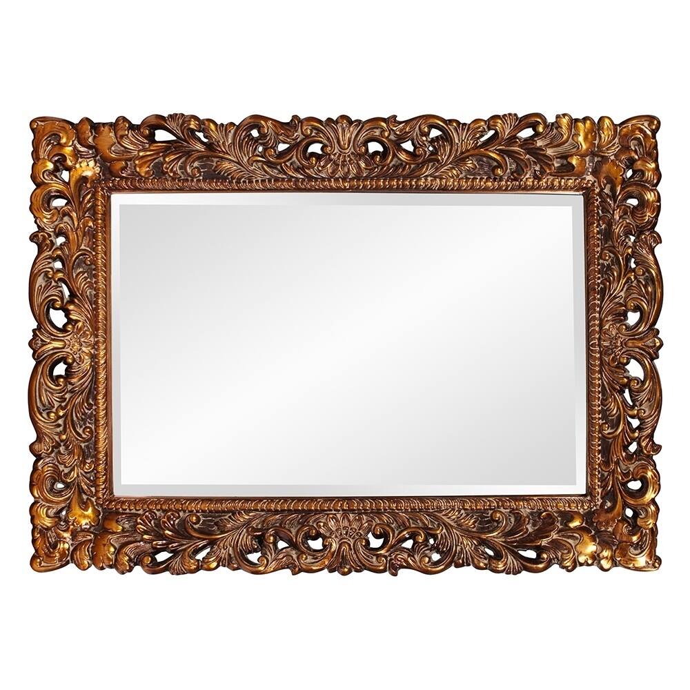 an Andrews Antique Gold Framed Beveled Barcelona Wall Mirror   46 inches by 32 inches