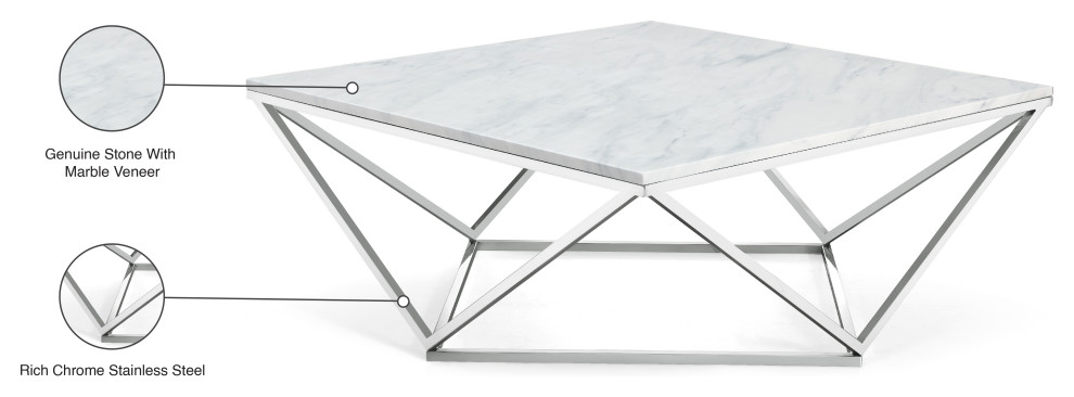 Skyler Chrome Coffee table   Contemporary   Coffee Tables   by HedgeApple  Houzz