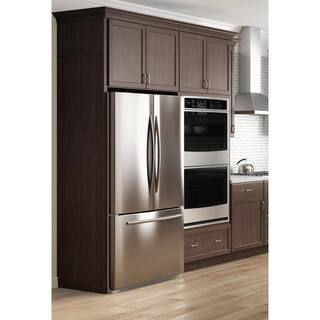 Hampton Bay Shaker Assembled 36x24x24 in. Above Refrigerator Deep Wall Bridge Kitchen Cabinet in Brindle KW362424-BDL