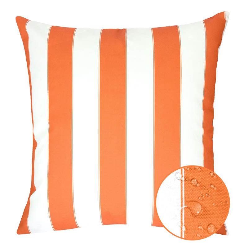 Homey Cozy Olivia 20-inch Stripe Fabric Outdoor Pillow in Orange (Set of 2)