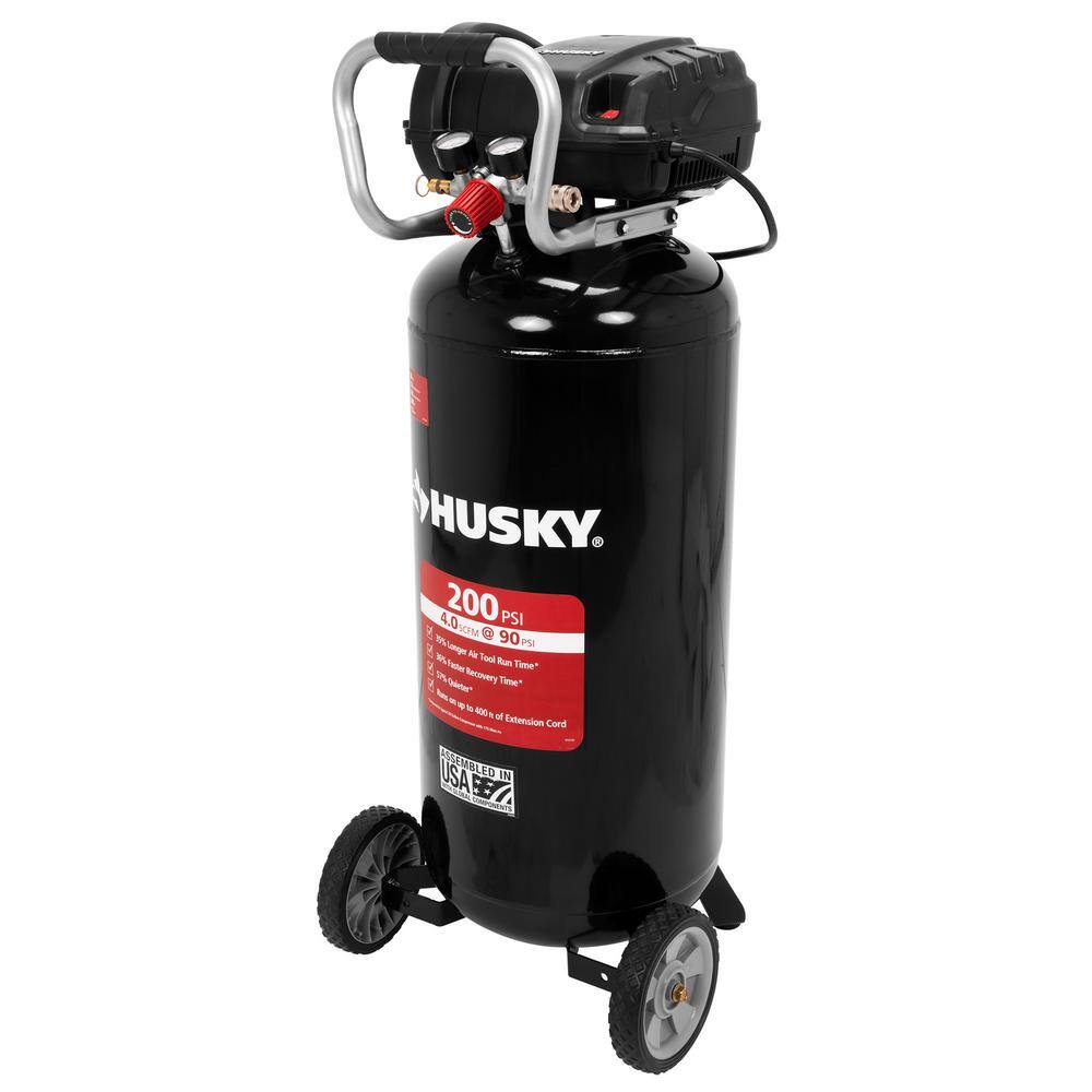 Husky 20 Gal. 200 PSI Oil Free Portable Vertical Electric Air Compressor C202H