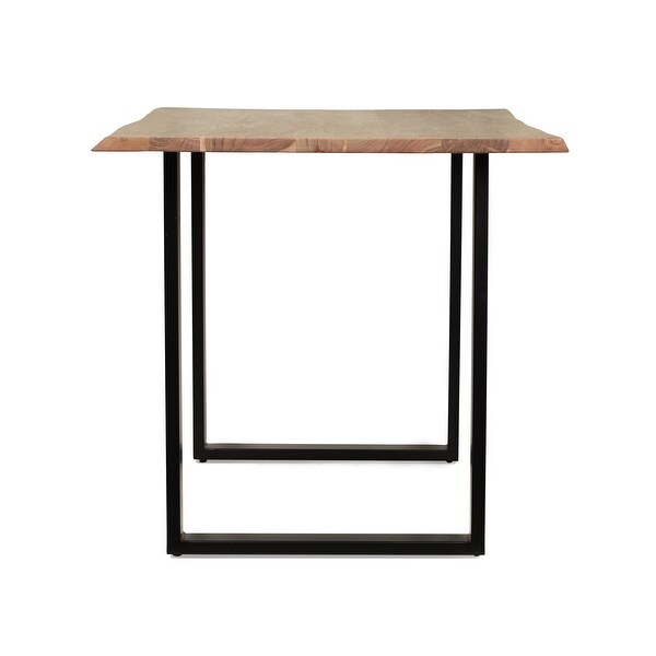 Outdoor Dining Table，Black + Natural，31D x 55W x 30H in