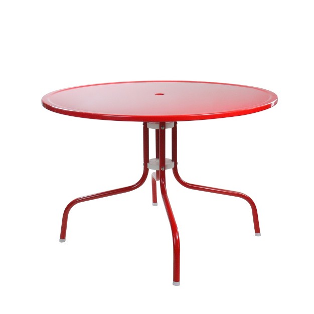 Northlight 39 25 inch Outdoor Retro Metal Tulip Dining Table Red