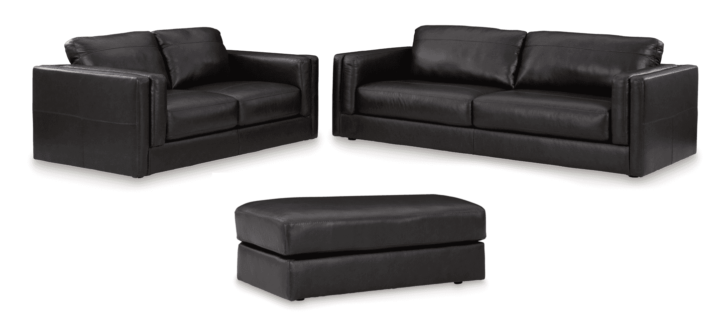 (Online Special Price) Amiata Onyx Leather Living Room Set / 2pc