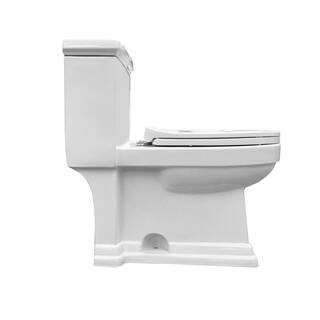 innoci-usa Block 1-piece 1.0 GPF1.5 GPF High Efficiency Dual Flush Elongated Toilet in White 81276i