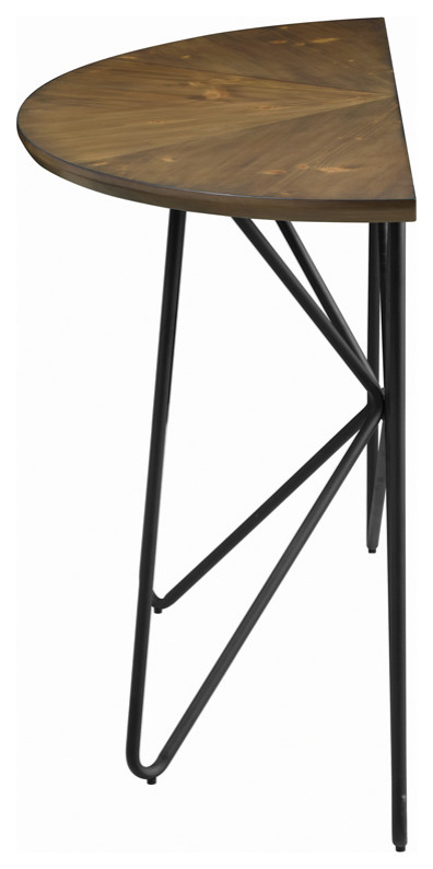 Brinnon Semicircle Sofa Table Dark Brown and Black   Modern   Console Tables   by Modon  Houzz