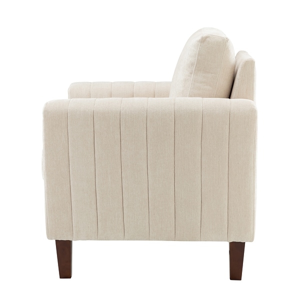 Ganymedes Upholstered Accent Club Chair with Wood Legs by HULALA HOME