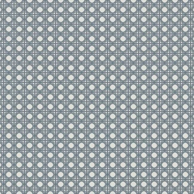 Rattan Overlay Lattice Wallpaper in Grey from the Conservatory Collection by York Wallcoverings