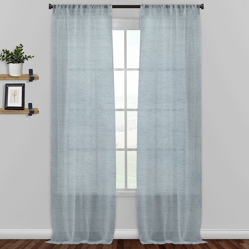 B. Smith Vandam Linen Blend Sheer Window Curtain Panel