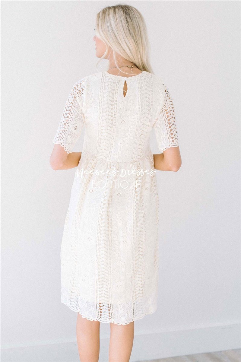 Love At First Sight Cream Lace Dress