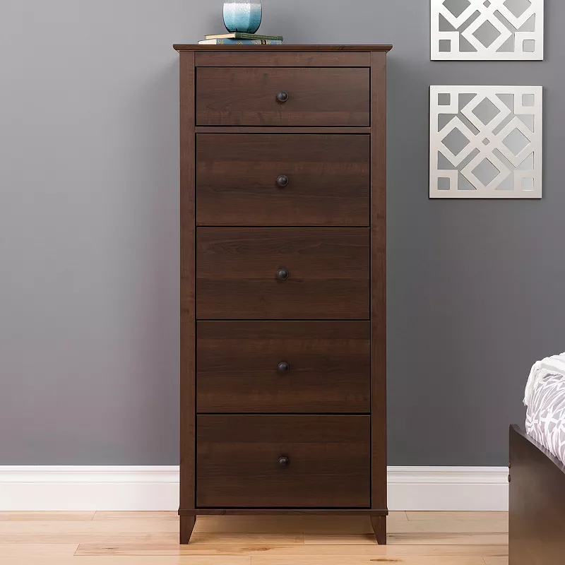 Prepac Yaletown 5-Drawer Tall Espresso Dresser