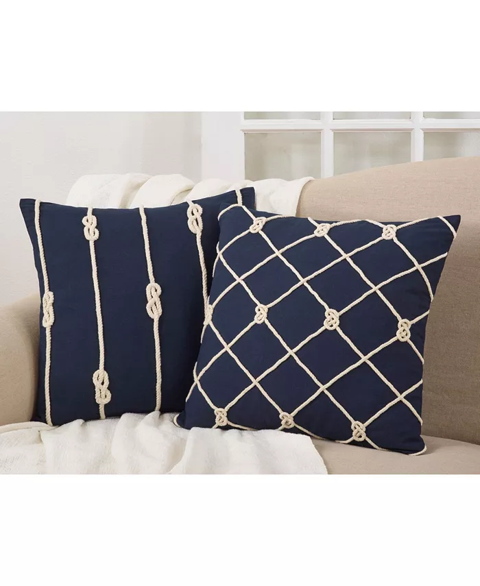 Saro Lifestyle Double Knot Rope Decorative Pillow， 20