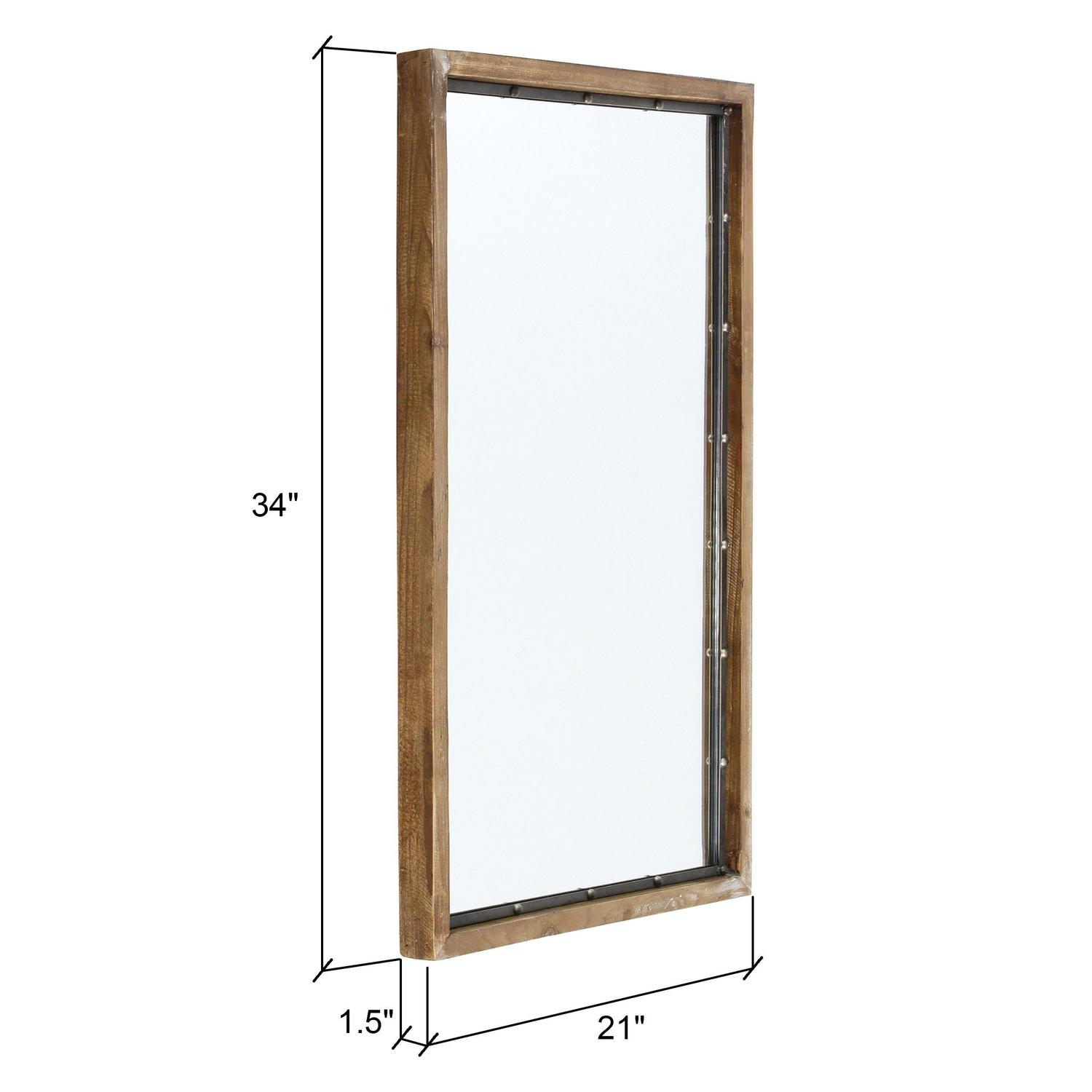 Marlon Rustic Wood Wall Mirror