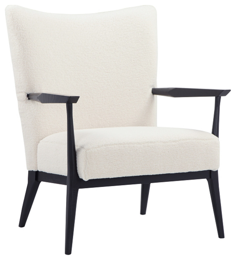 Winnie Lounge Chair Boucle White   Midcentury   Armchairs And Accent Chairs   by Pangea Home  Houzz