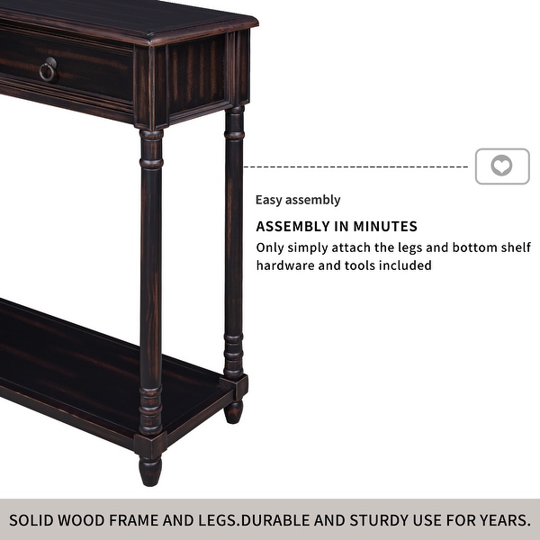 Console Table Sofa Table with Drawers for Entryway