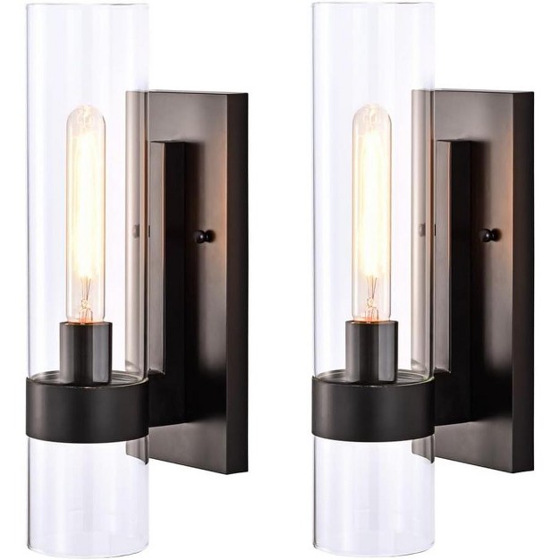 C Cattleya 2 pack Black Bathroom Vanity Light Fixtures