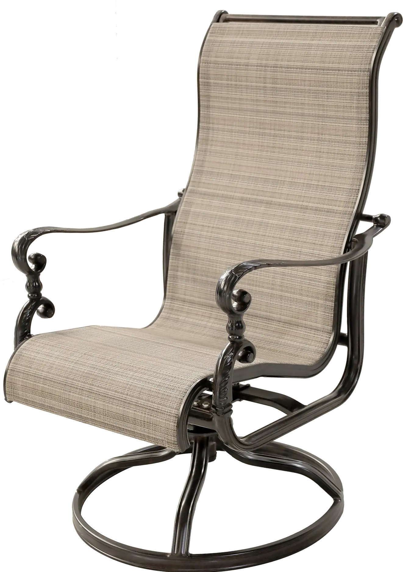 Montreal Cinnamon Sling Swivel Patio Chair