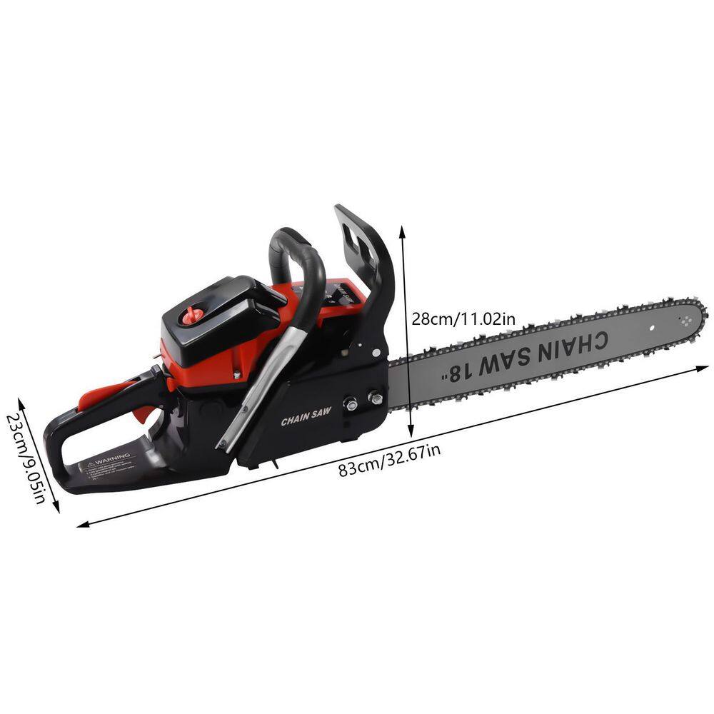 YIYIBYUS 18 in. 58 cc 2-Stroke Gas Chainsaw Handheld Gas Powered Chainsaw BI-MLPQ-2328