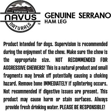 Navus Naturals Genuine Serrano Ham Leg Bone Dog Treat