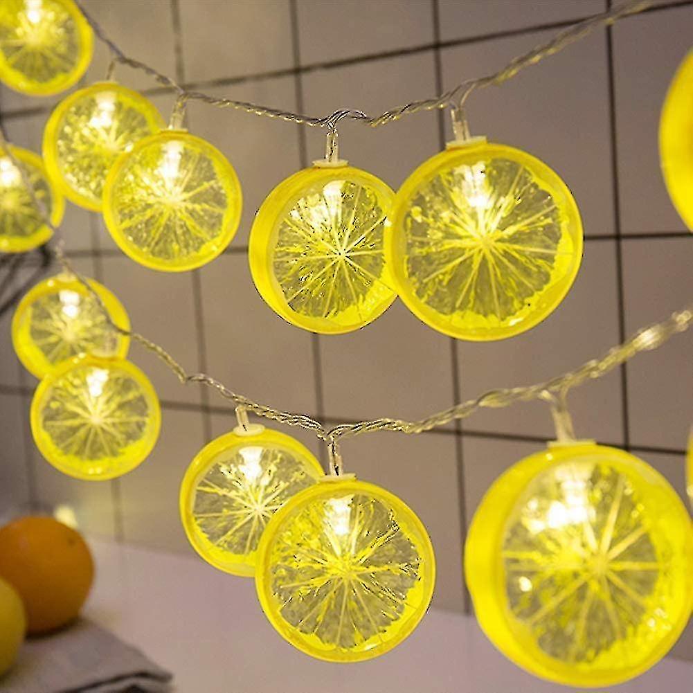 Fruit Lemon Slice String Lights Led Flashing String，9.8ft/20 Led