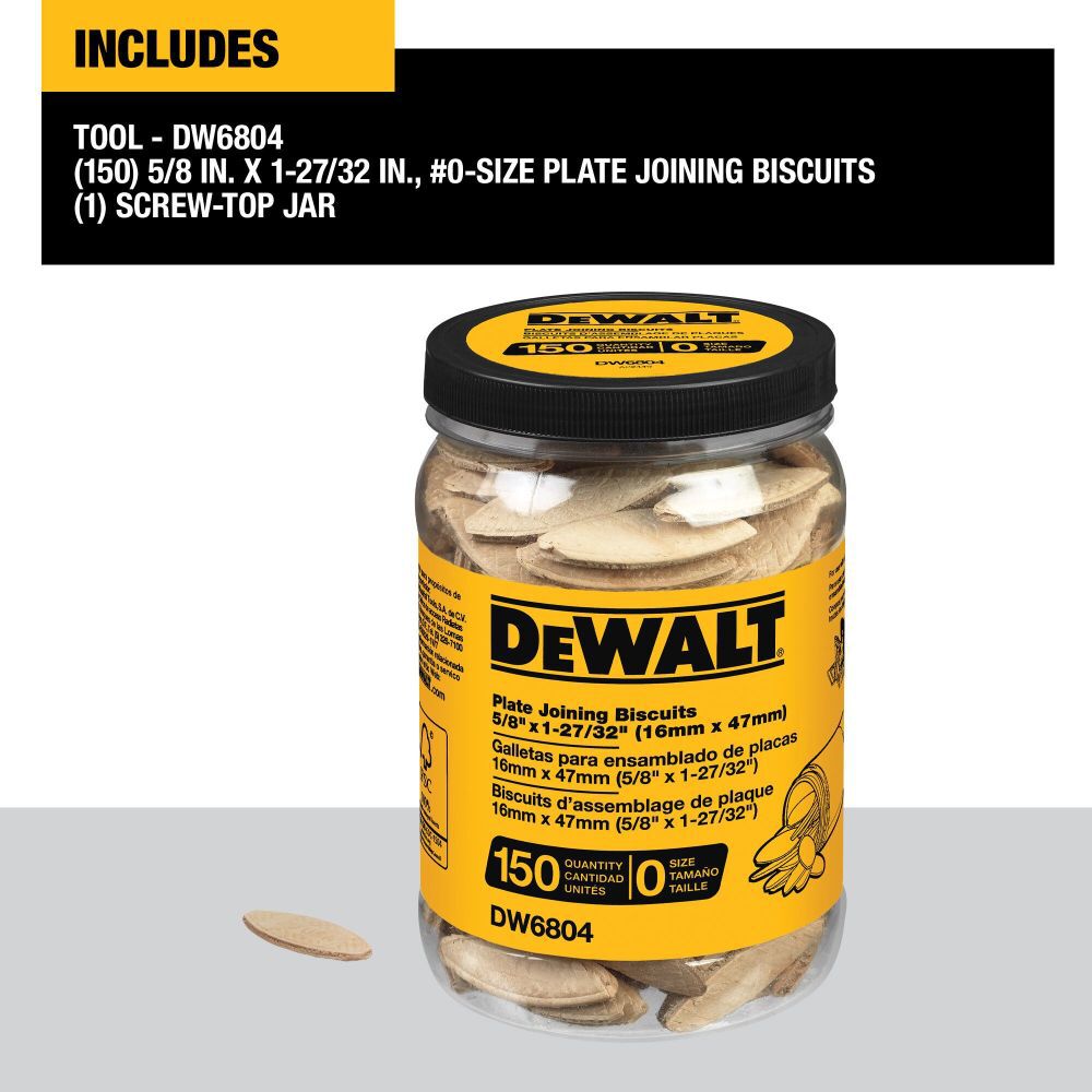 DEWALT Tube of 150 No. 0 size Biscuits DW6804 from DEWALT