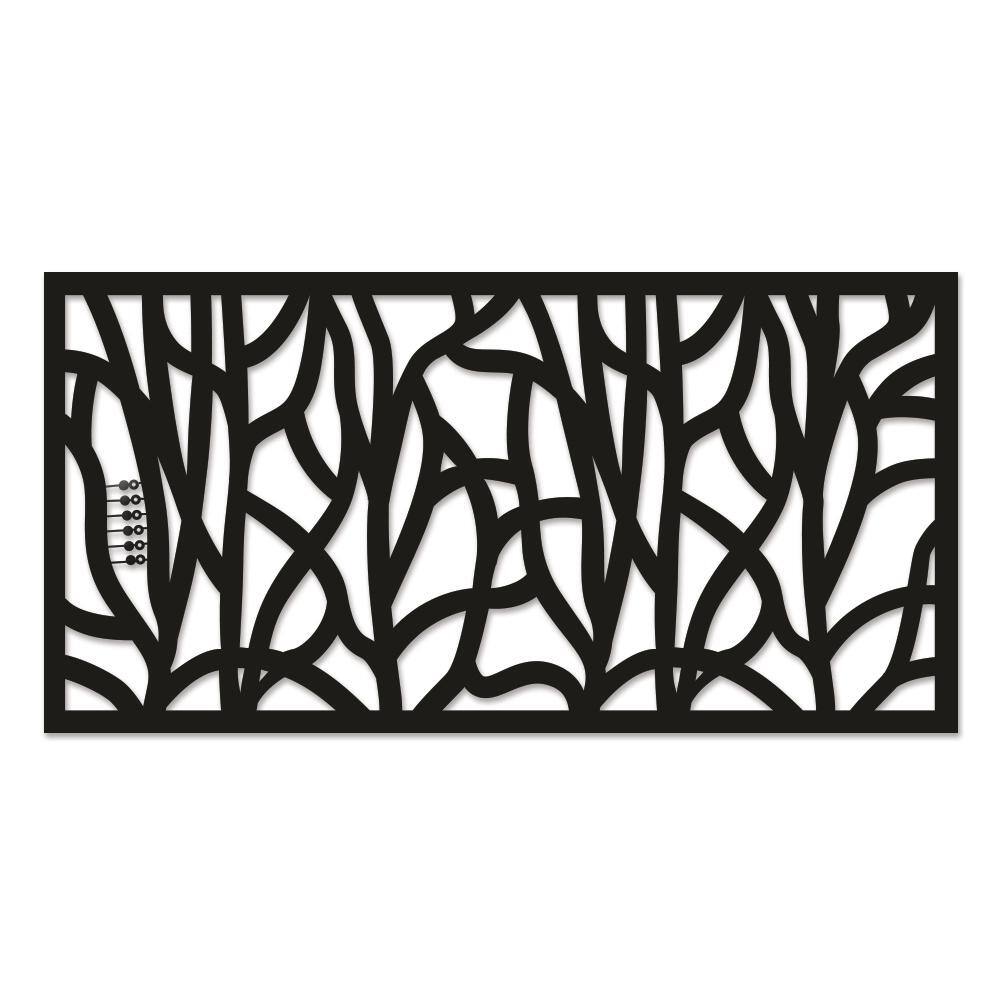 GRID AXCENTS Willow 48 in. x 24 in. Black Polypropylene Multi-Purpose Decorative Panel 62417