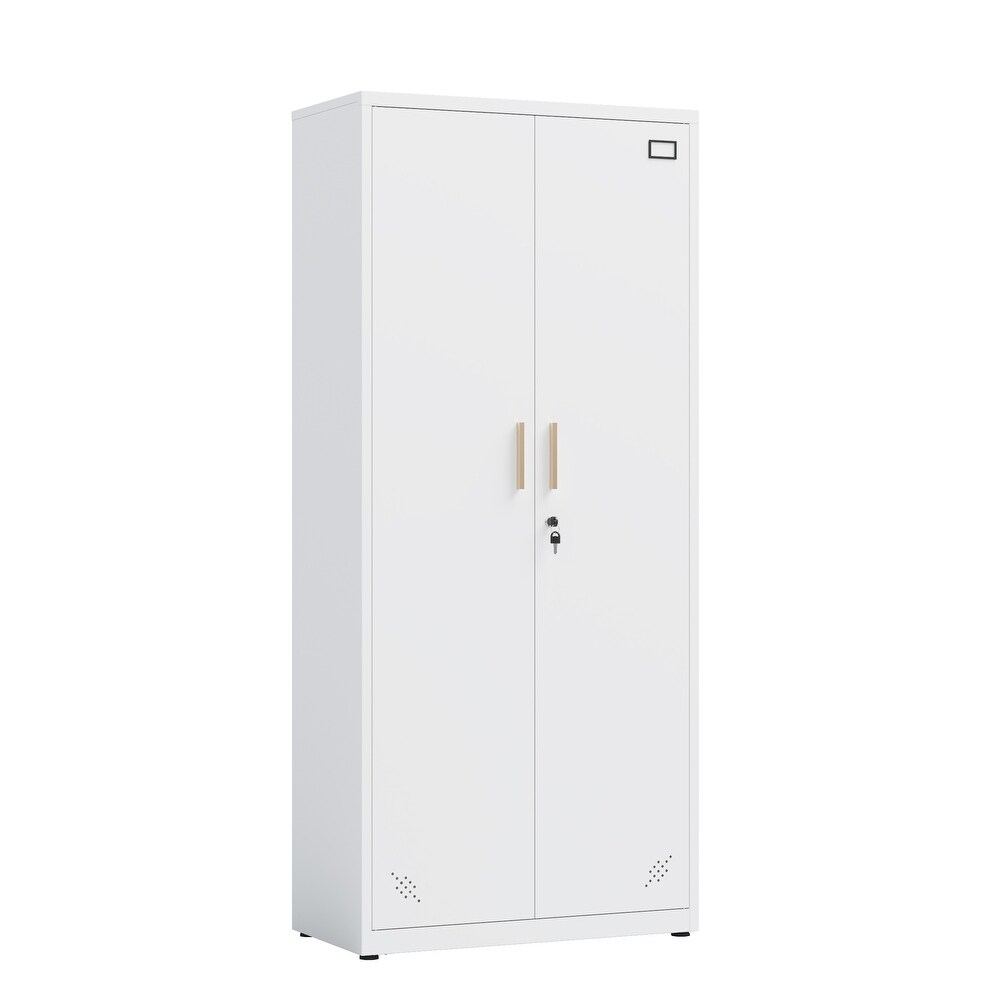 High Storage Cabinet with 2 Doors and 4 Partitions