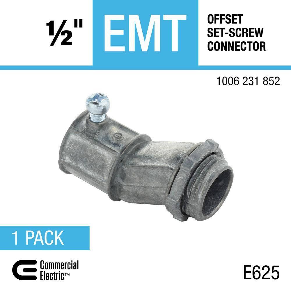 Commercial Electric 12 in. Electrical Metallic Tubing (EMT) Offset Set-Screw Connector FEOSZ-50-1