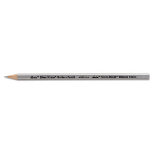 Markal Silver-Streak Welder's Pencil， Silver Lead/Barrel， Dozen (96101)